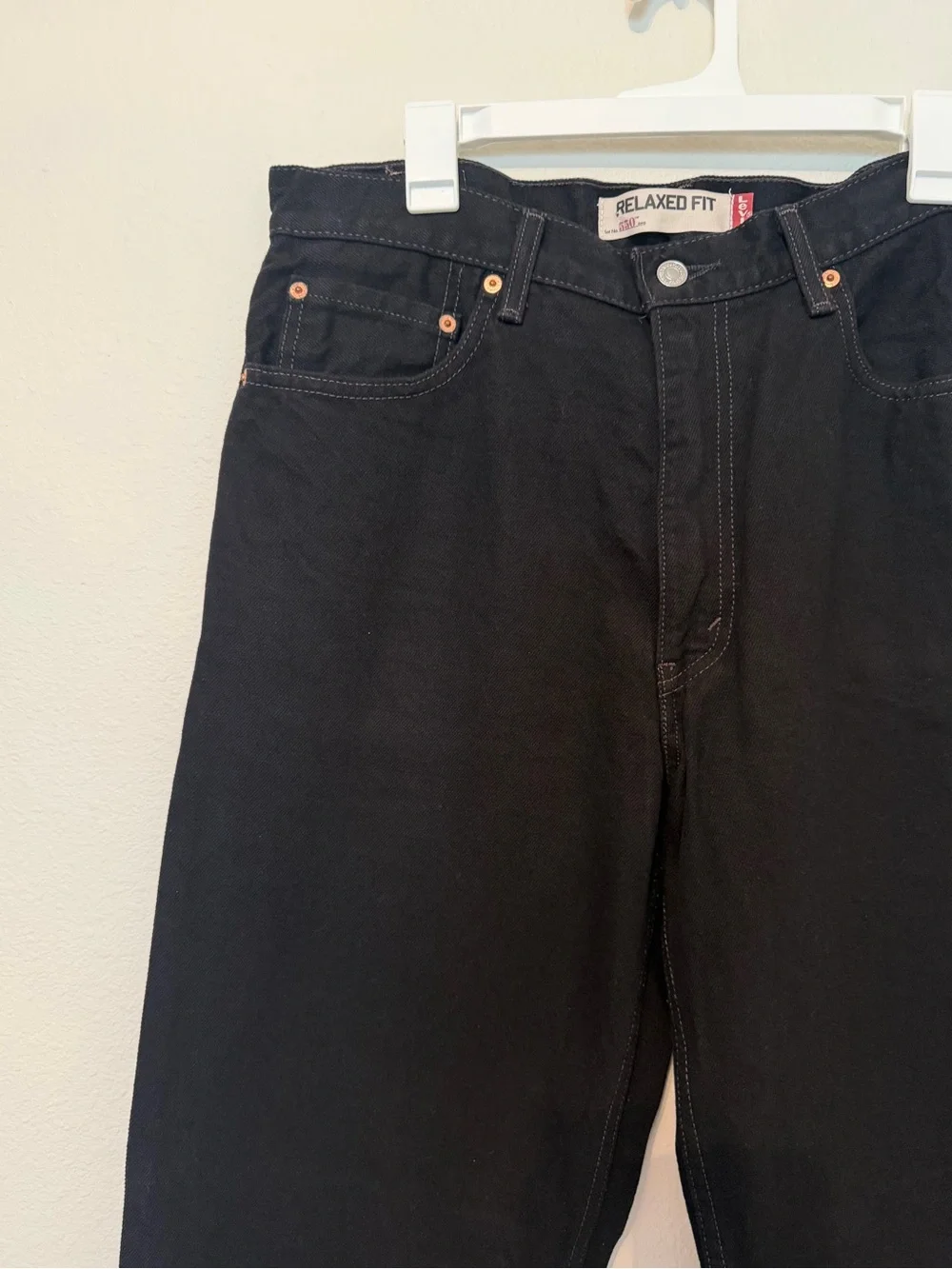 Levi's Men's Straight Leg Relaxed Black Jeans 36”x32”